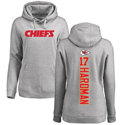 Women Football Kansas City Chiefs #17 Hardman Mecole Ash Backer Pullover Hoodie